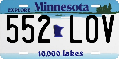 MN license plate 552LOV