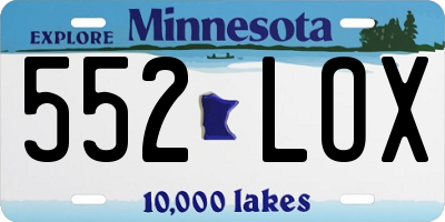 MN license plate 552LOX