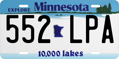 MN license plate 552LPA