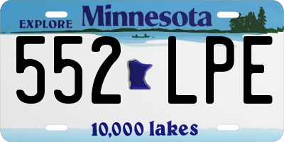 MN license plate 552LPE