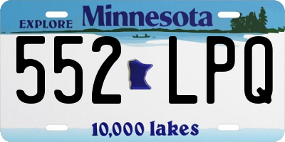 MN license plate 552LPQ