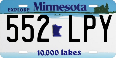 MN license plate 552LPY