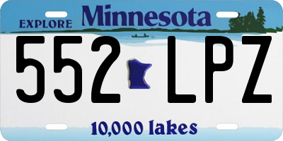 MN license plate 552LPZ