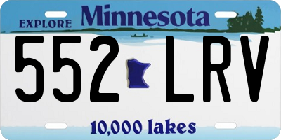 MN license plate 552LRV