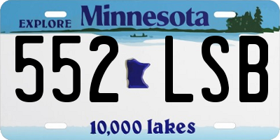 MN license plate 552LSB
