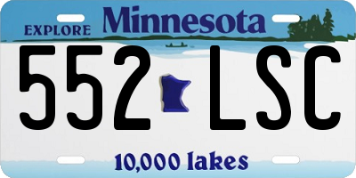 MN license plate 552LSC