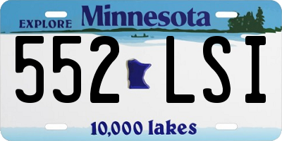 MN license plate 552LSI