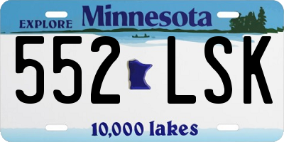 MN license plate 552LSK