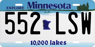 MN license plate 552LSW