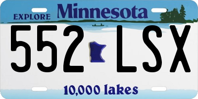 MN license plate 552LSX