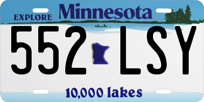MN license plate 552LSY