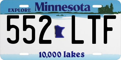 MN license plate 552LTF