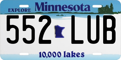 MN license plate 552LUB