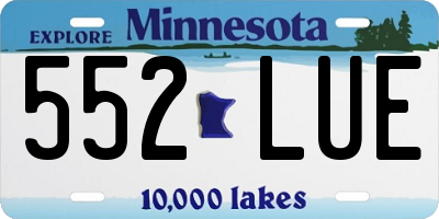 MN license plate 552LUE