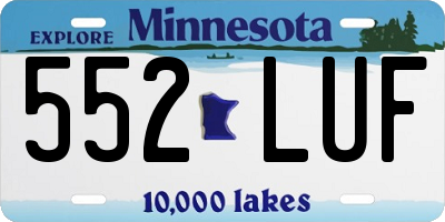 MN license plate 552LUF
