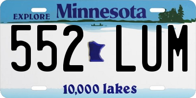 MN license plate 552LUM