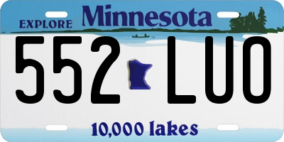 MN license plate 552LUO