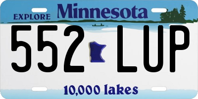 MN license plate 552LUP