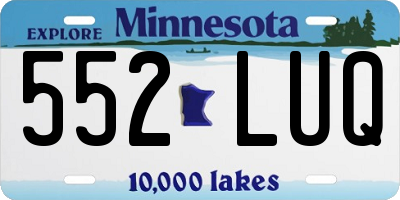 MN license plate 552LUQ