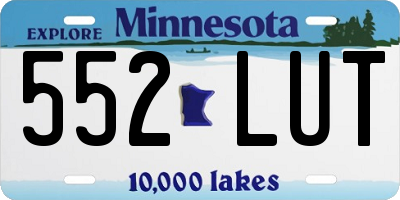 MN license plate 552LUT