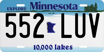 MN license plate 552LUV
