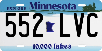 MN license plate 552LVC