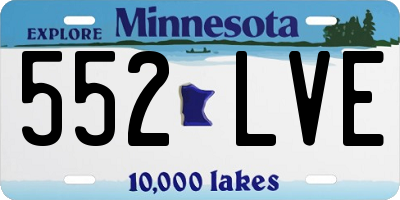 MN license plate 552LVE