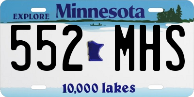 MN license plate 552MHS