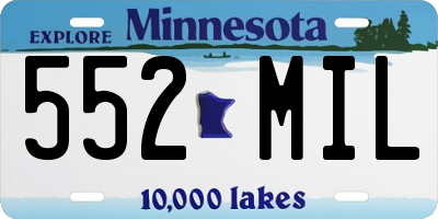 MN license plate 552MIL