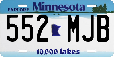 MN license plate 552MJB