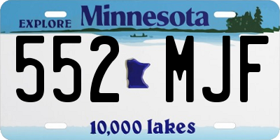 MN license plate 552MJF