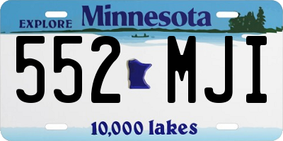 MN license plate 552MJI