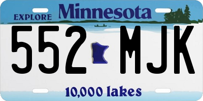 MN license plate 552MJK