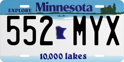 MN license plate 552MYX