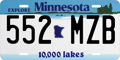 MN license plate 552MZB
