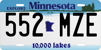 MN license plate 552MZE