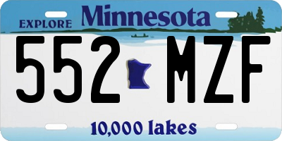 MN license plate 552MZF