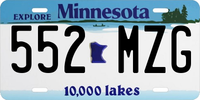 MN license plate 552MZG