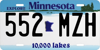 MN license plate 552MZH