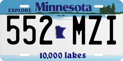 MN license plate 552MZI