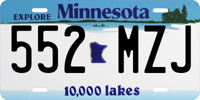 MN license plate 552MZJ