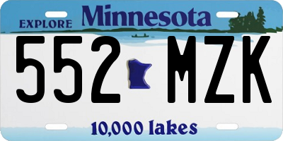 MN license plate 552MZK