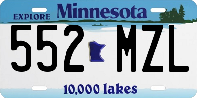 MN license plate 552MZL