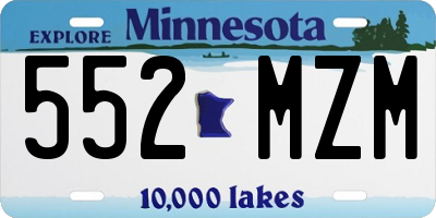 MN license plate 552MZM