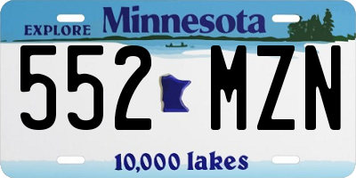 MN license plate 552MZN