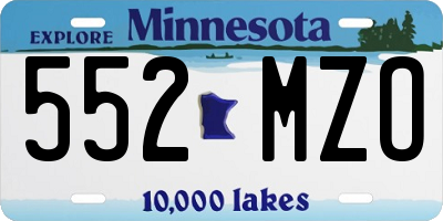 MN license plate 552MZO