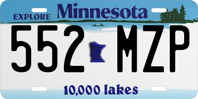 MN license plate 552MZP