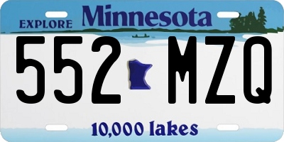 MN license plate 552MZQ