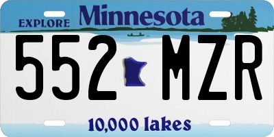 MN license plate 552MZR