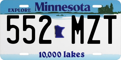 MN license plate 552MZT